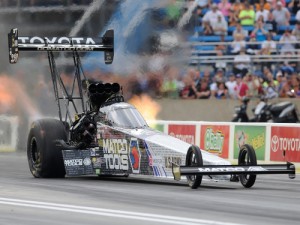 Antron Brown paced Top Fuel qualifying on Saturday at Route 66 Raceway.  Photo courtesy NHRA Media