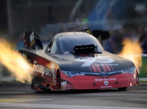 Cruz Pedregon led Friday's Funny Car Qualifying at Route 66 Raceway.  Photo courtesy NHRA Media