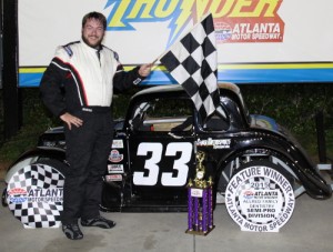 Jordan Coker recorded his first career Thursday Thunder victory last week at Atlanta Motor Speedway's quarter-mile Thunder Ring.  Photo by Tom Francisco/Speedpics.net