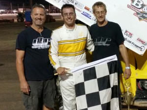 Derek Hagar raced to his fifth USCS Sprint Car Series win of the season Saturday night at Greenville Speedway.  Photo courtesy USCS Media