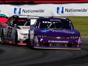 Regan Smith (7) scored the win over Alex Tagliani (22) in Saturday's NASCAR Xfinity Series race at Mid-Ohio Sports Car Course.  Photo by Jeff Curry/Getty Images