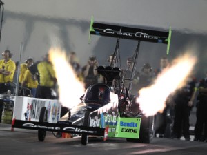 Clay Millican led Friday's qualifying for the Top Fuel division at zMax Dragway.  Photo courtesy NHRA Media