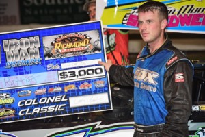 Justin Rattliff took the Southern Nationals Bonus Series victory Saturday night at Richmond Raceway.  Photo courtesy McLeod Media Services