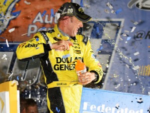 Matt Kenseth celebrates in victory lane after winning Saturday night's NASCAR Sprint Cup Series race at Richmond International Raceway.  Photo by Jonathan Moore/NASCAR via Getty Images