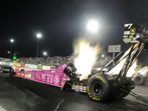 Antron Brown raced his way to the top of Friday's Top Fuel qualifying speed charts at The Strip at Las Vegas Motor Speedway.  Photo courtesy NHRA Media