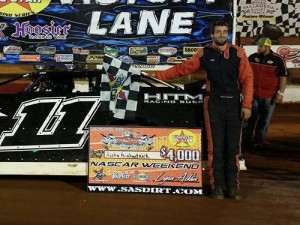 Austin Kirkpatrick scored his first career Southern All Star Dirt Racing Series victory in the series season finale Saturday night at Talladega Short Track.  Photo courtesy TST Media