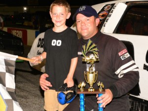 Brannon Fowler, seen here from an earlier victory, scored the Snowball Derby Sportsman victory Thursday night at 5 Flags Speedway.  Photo by Fastrax Photos/Tom Wilsey/Loxley, AL