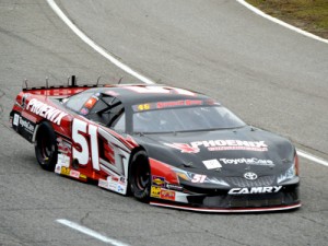 Christopher Bell was flagged the winner of Sunday's Snowball Derby, but had to give the win back after his car failed post-race tech inspection. Photo by Eddie Richie/Turn One Photos/Loxley, AL