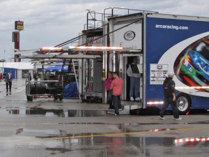 Steady rains on Friday led ARCA Racing Series officials to cancel Friday's test sessions at Daytona International Speedway.  Additional test sessions have been scheduled for Sunday.  Photo courtesy ARCA Media