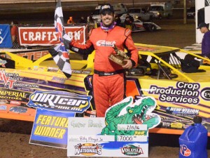 Billy Moyer, Jr. scored Monday night's DIRTcar Late Model opener at Volusia Speedway Park. Photo: DIRTcar Nationals Media