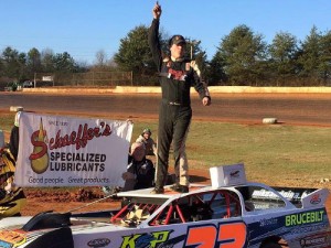 Cory Hedgecock led wire-to-wire to win Saturday's Frostbuster 50, the 2016 season opener for the Southern Nationals Bonus Series at 411 Motor Speedway.  Photo: Cory Hedgecock Motorsports