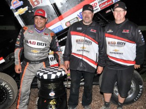 Donny Schatz scored the World of Outlaws Craftsman Sprint Car Series victory Saturday night, sweeping the series weekend at Stockton Dirt Track.  Photo: Donny Schatz Motorsports