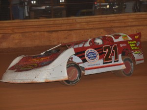 Frankie Coates drove to the Limited Late Model victory Saturday night at Hartwell Speedway.  Photo by Heather Rhoades