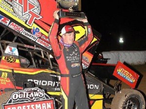 Jason Johnson scored the World of Outlaws Craftsman Sprint Car Series Wednesday night at Placerville Speedway.  Photo: Placerville Speedway Media