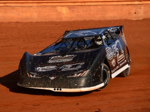 Keith Freeman powered his way to the season opening Limited Late Model victory Saturday at Hartwell Speedway.  Photo by Heather Rhoades