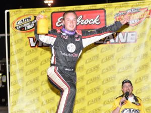 Christopher Bell scored his second straight CARS Racing Tour Orange Blossom 300 Super Late Model win Saturday night at Orange County Speedway.  Photo by Kyle Tretow / CARS Tour