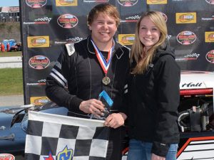 Garrett Hall scored the victory in the PASS North Super Late Model Series season opener at Thompson Speedway Motorsports Park.  Photo by Norm Marx