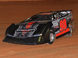 Jimmy Johnson, seen here from earlier action, picked up his second straight Limited Late Model feature victory at Hartwell Speedway on Saturday night.  Photo by Heather Rhoades