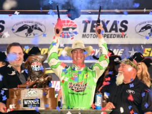 Kyle Busch celebrates in victory lane after winning April's NASCAR Sprint Cup Series race at Texas Motor Speedway. Photo by Jared C. Tilton/NASCAR via Getty Images