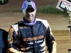 Danny Martin, Jr. celebrates in victory lane after winning Friday night's USCS Sprint Car Series feature at Needmore Speedway.  Photo: USCS Media