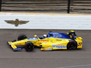 Marco Andretti turns laps during Monday's opening practice session for the upcoming Indianapolis 500.  Photo by Chris Jones