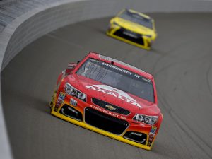 Dale Earnhardt, Jr. turns laps during practice for Sunday's NASCAR Sprint Cup Series race at Michigan International Speedway.  Photo by Josh Hedges/Getty Images