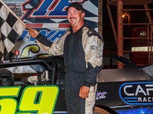 Dale Thurman scored his second Dixie Speedway Super Late Model feature victory of the season Saturday night. Photo by Kevin Prater/praterphoto.com