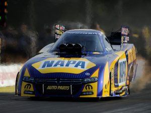 Ron Capps sat on top of the Funny Car speed charts after Friday's qualifying for the NHRA New England Nationals.  Photo: NHRA Media