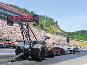 Steve Torrence went to the lead in Saturday Top Fuel qualifying for the Thunder Valley Nationals at Bristol Dragway.  Photo: NHRA Media