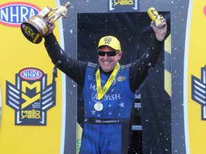 Tommy Johnson, Jr. scored his first Funny Car victory of the season Sunday afternoon in the NHRA Thunder Valley Nationals at Bristol Dragway.  Photo: NHRA Media