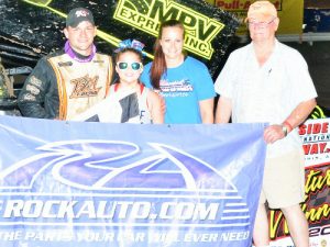 Zach Pringle celebrates in victory lane after winning his first career USCS Sprint Car Series victory Saturday night at Riverside International Speedway.  Photo: USCS Media