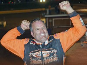 Craig Vosbergen celebrates after scoring his first career Southern Nationals Series victory Thursday night at Crossville Speedway.  Photo: SNS Media