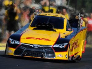 Del Worsham led Friday's Funny Car qualifying for the NHRA Northwest Nationals at Pacific Raceways.  Photo: NHRA Media