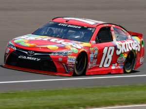 Kyle Busch will start Sunday's NASCAR Sprint Cup Series race at Chicagoland Speedway from the pole after Friday's qualifying session was rained out.  Photo by Brian Lawdermilk/Getty Images