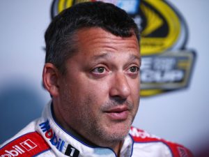 Tony Stewart speaks to the media during NASCAR's Ready. Set. Chase. Launch Event Thursday in Chicago.  Photo by Sarah Crabill/NASCAR via Getty Images