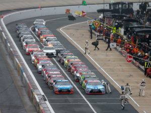 Wet weather pushed Saturday's NASCAR Xfinity Series race at Dover to Sunday morning.  Photo by Brian Lawdermilk/Getty Images