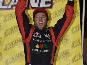 Brandon Setzer captured his third career CARS Super Late Model Tour win at Hickory Motor Speedway Saturday night. Photo by Kyle Tretow/CARS Tour