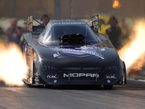 Jack Beckman paced Friday's Funny Car qualifying for the Auto Club NHRA Finals at Pomona, California.  Photo: NHRA Media