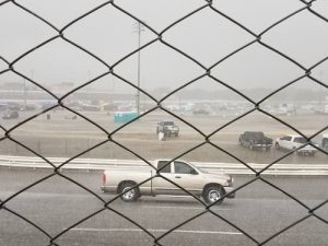 Torrential rains and severe weather warnings led race officials at 5 Flags Speedway to postpone the 49th annual Snowball Derby to Tuesday afternoon.  The race had already been pushed back to Monday by wet weather in the Pensacola, Florida area.  Photo by Eddie Richie/Turn One Photos/Loxley, AL