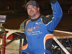 Jonathan Davenport, seen here from an earlier victory, scored the win in Saturday night's Showdown At Savannah at Oglethorpe Speedway Park.  Photo: McLeod Media Services